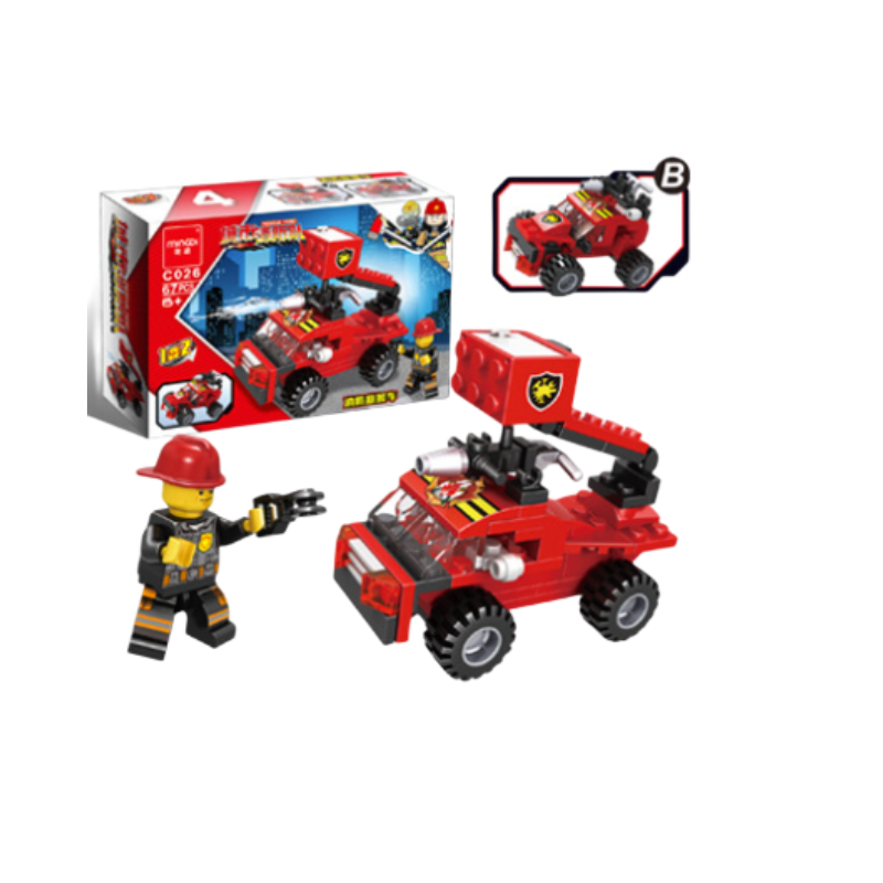 City Fire Brigade DIY Small Particles Assembled Children's Educational Building Block Toys