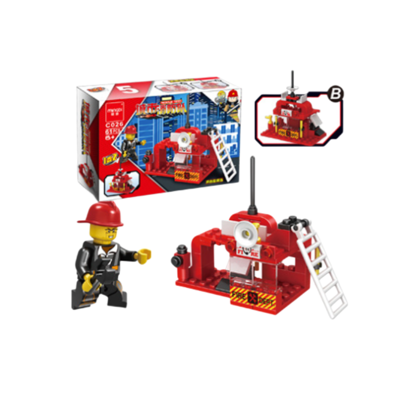 City Fire Brigade DIY Small Particles Assembled Children's Educational Building Block Toys