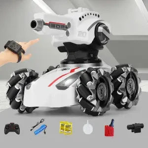 Gesture-Sensing Remote Control Mech Tank that Can Launch Water Bombs and is Equipped with 4WD for Off-Road